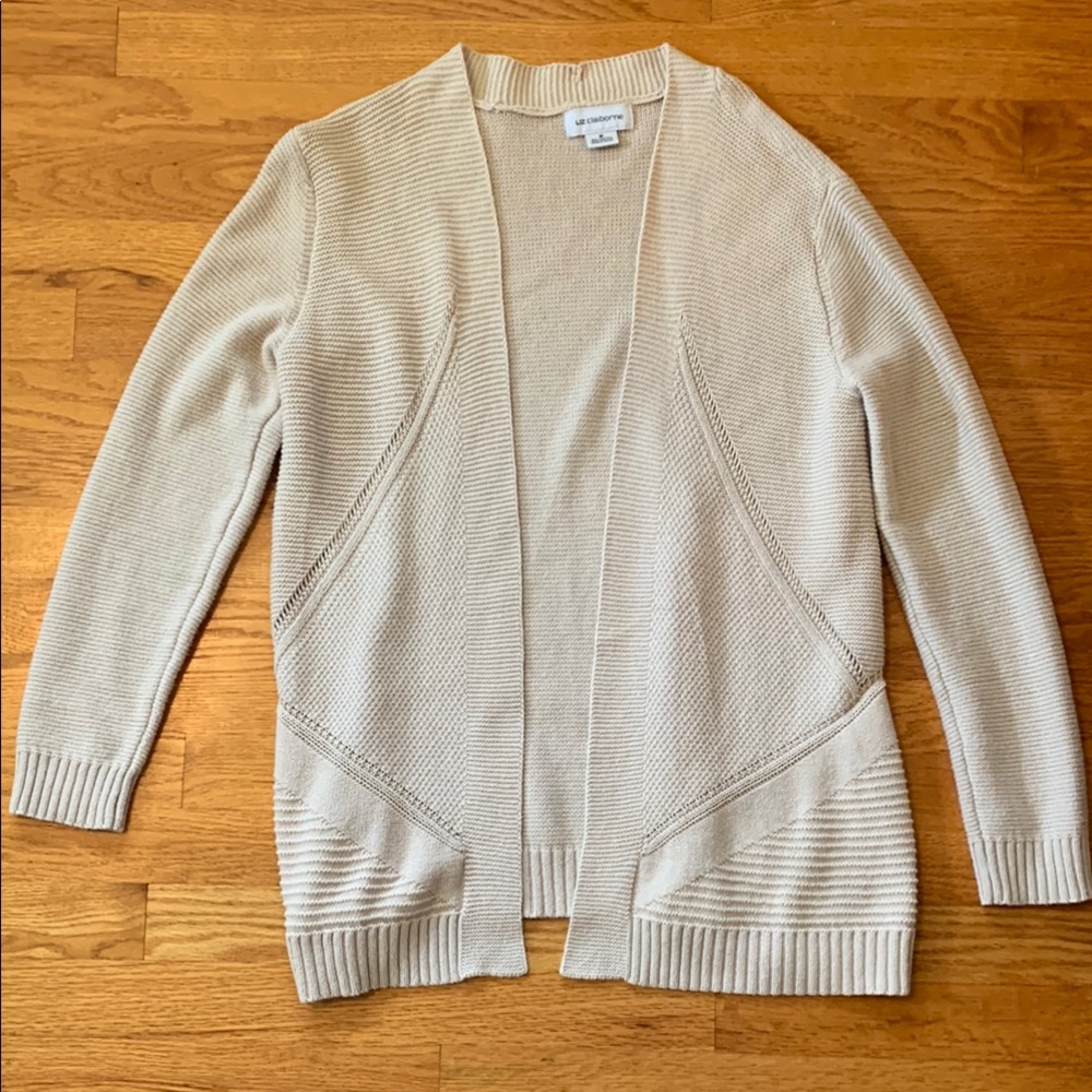 Elegant Cream Open-Front Sweater